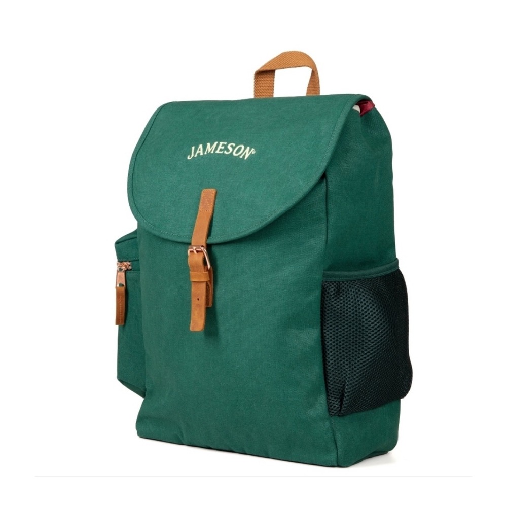 Jameson Backpack Green Utility Canvas Book Bag Irish Whiskey Daypack Rucksack‎